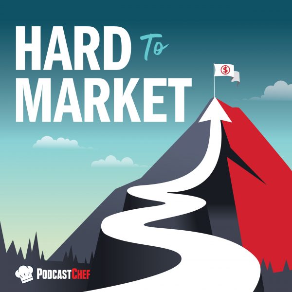 Illustrated image with difficult mountain path with a flag on top representing the difficulty of marketing in a challenging business.